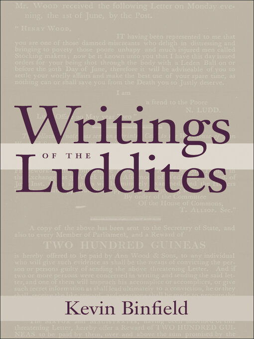 Title details for Writings of the Luddites by Kevin Binfield - Available